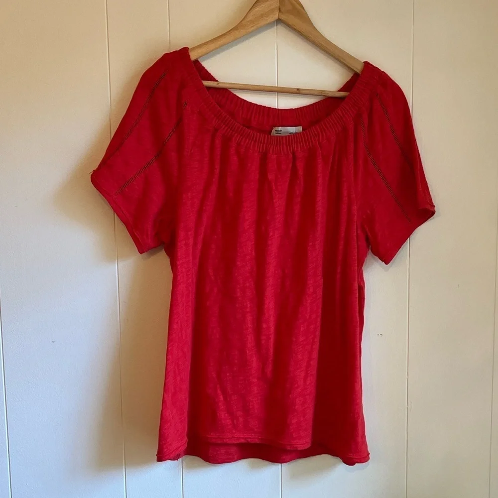 Saturday Sunday Anthropologie Felicia Off the Shoulder Red Orange Top Sz… - Picture 3 of 6